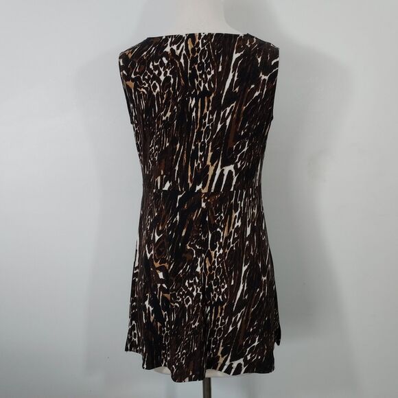 Jockey Shirt Top Sleeveless Cowl Neck Stretch Animal Print Layering Size XS - Picture 6 of 11